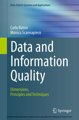 Batini / Scannapieco |  Data and Information Quality | eBook | Sack Fachmedien