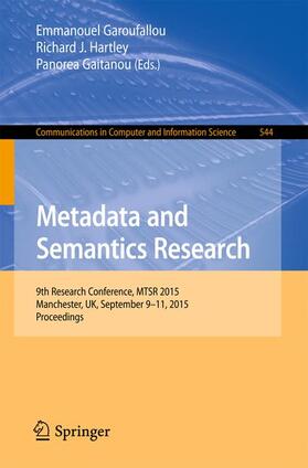 Garoufallou / Gaitanou / Hartley |  Metadata and Semantics Research | Buch |  Sack Fachmedien