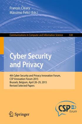 Felici / Cleary |  Cyber Security and Privacy | Buch |  Sack Fachmedien