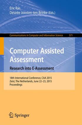 Joosten-ten Brinke / Ras |  Computer Assisted Assessment. Research into E-Assessment | Buch |  Sack Fachmedien