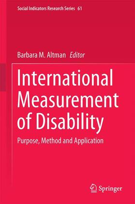 Altman |  International Measurement of Disability | Buch |  Sack Fachmedien