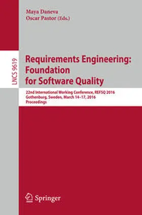 Daneva / Pastor |  Requirements Engineering: Foundation for Software Quality | eBook | Sack Fachmedien