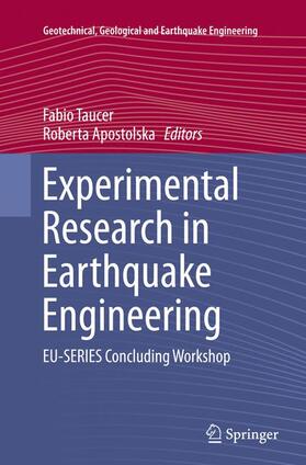 Apostolska / Taucer |  Experimental Research in Earthquake Engineering | Buch |  Sack Fachmedien