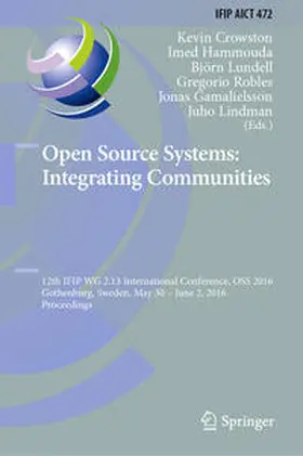 Crowston / Hammouda / Lundell |  Open Source Systems: Integrating Communities | eBook | Sack Fachmedien