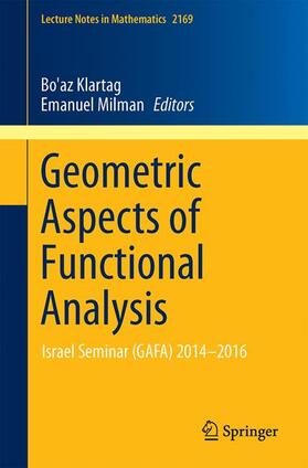 Milman / Klartag |  Geometric Aspects of Functional Analysis | Buch |  Sack Fachmedien