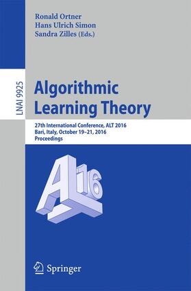 Ortner / Zilles / Simon |  Algorithmic Learning Theory | Buch |  Sack Fachmedien