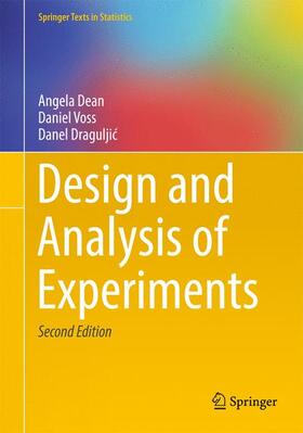 Dean / Draguljic / Voss |  Design and Analysis of Experiments | Buch |  Sack Fachmedien