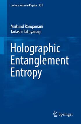 Takayanagi / Rangamani |  Holographic Entanglement Entropy | Buch |  Sack Fachmedien