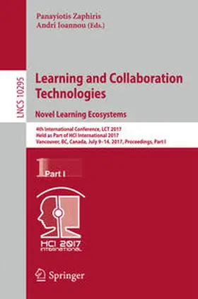 Zaphiris / Ioannou |  Learning and Collaboration Technologies. Novel Learning Ecosystems | eBook | Sack Fachmedien