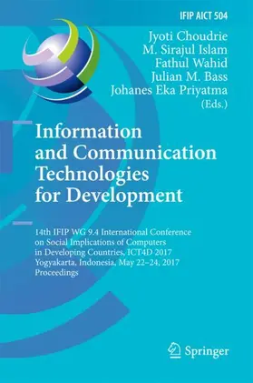 Choudrie / Islam / Priyatma |  Information and Communication Technologies for Development | Buch |  Sack Fachmedien