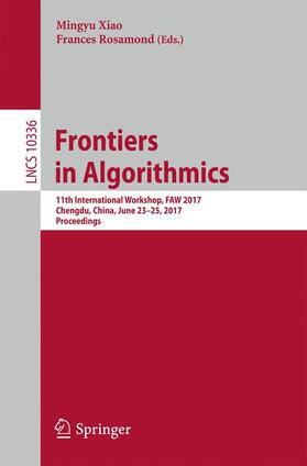 Rosamond / Xiao |  Frontiers in Algorithmics | Buch |  Sack Fachmedien