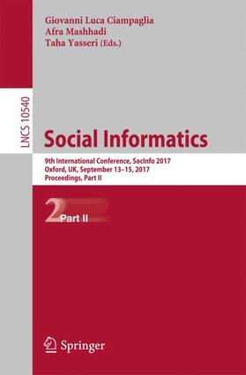 Ciampaglia / Yasseri / Mashhadi |  Social Informatics | Buch |  Sack Fachmedien