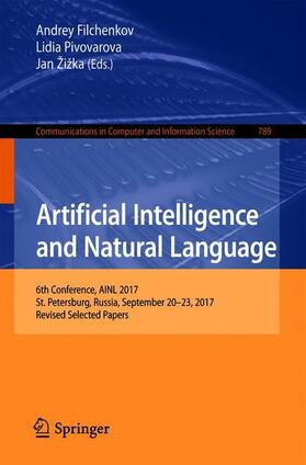Filchenkov / Žižka / Pivovarova |  Artificial Intelligence and Natural Language | Buch |  Sack Fachmedien