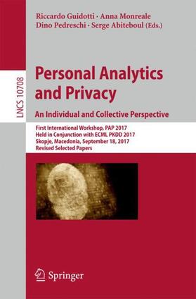 Guidotti / Abiteboul / Monreale |  Personal Analytics and Privacy. An Individual and Collective Perspective | Buch |  Sack Fachmedien