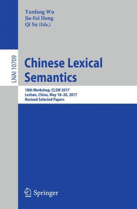 Wu / Su / Hong |  Chinese Lexical Semantics | Buch |  Sack Fachmedien
