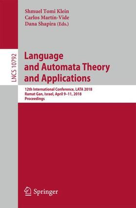 Klein / Shapira / Martín-Vide |  Language and Automata Theory and Applications | Buch |  Sack Fachmedien