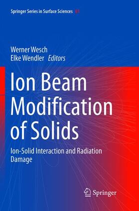 Wendler / Wesch |  Ion Beam Modification of Solids | Buch |  Sack Fachmedien