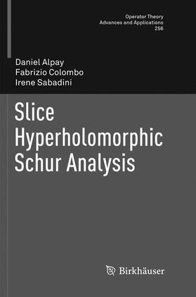 Alpay / Sabadini / Colombo |  Slice Hyperholomorphic Schur Analysis | Buch |  Sack Fachmedien