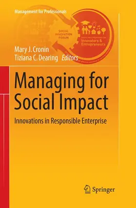 Dearing / Cronin |  Managing for Social Impact | Buch |  Sack Fachmedien