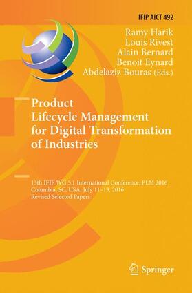 Harik / Rivest / Bouras |  Product Lifecycle Management for Digital Transformation of Industries | Buch |  Sack Fachmedien