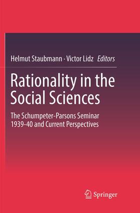 Lidz / Staubmann |  Rationality in the Social Sciences | Buch |  Sack Fachmedien