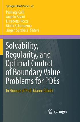 Colli / Favini / Sprekels |  Solvability, Regularity, and Optimal Control of Boundary Value Problems for PDEs | Buch |  Sack Fachmedien