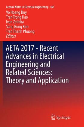 Duy / Dao / Phuong |  AETA 2017 - Recent Advances in Electrical Engineering and Related Sciences: Theory and Application | Buch |  Sack Fachmedien