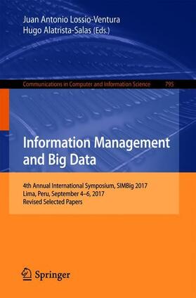 Alatrista-Salas / Lossio-Ventura |  Information Management and Big Data | Buch |  Sack Fachmedien