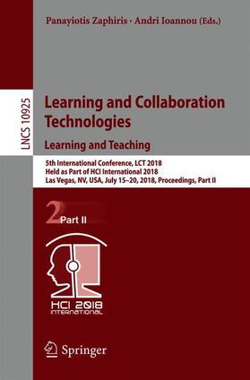 Ioannou / Zaphiris |  Learning and Collaboration Technologies. Learning and Teaching | Buch |  Sack Fachmedien