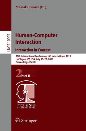 Kurosu | Human-Computer Interaction. Interaction in Context | Buch | 978-3-319-91243-1 | sack.de