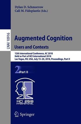Fidopiastis / Schmorrow |  Augmented Cognition: Users and Contexts | Buch |  Sack Fachmedien