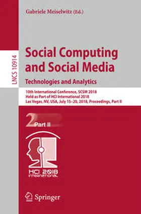 Meiselwitz |  Social Computing and Social Media. Technologies and Analytics | eBook | Sack Fachmedien