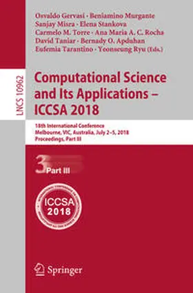 Gervasi / Murgante / Ryu |  Computational Science and Its Applications – ICCSA 2018 | eBook | Sack Fachmedien