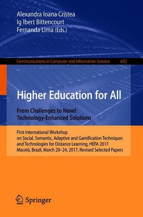 Cristea / Lima / Bittencourt |  Higher Education for All. From Challenges to Novel Technology-Enhanced Solutions | Buch |  Sack Fachmedien