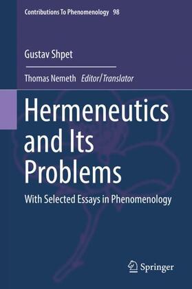 Shpet / Nemeth |  Hermeneutics and Its Problems | Buch |  Sack Fachmedien