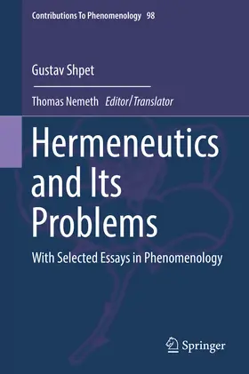 Shpet / Nemeth |  Hermeneutics and Its Problems | eBook | Sack Fachmedien