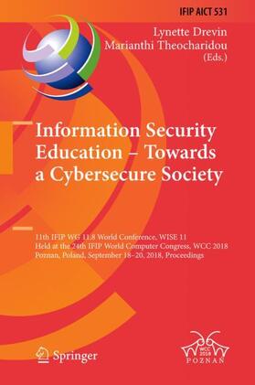 Theocharidou / Drevin |  Information Security Education ¿ Towards a Cybersecure Society | Buch |  Sack Fachmedien