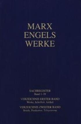 Engels / Marx |  Marx-Engels-Werke | Sonstiges |  Sack Fachmedien