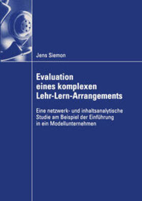 Siemon |  Evaluation eines komplexen Lehr-Lern-Arrangements | eBook | Sack Fachmedien