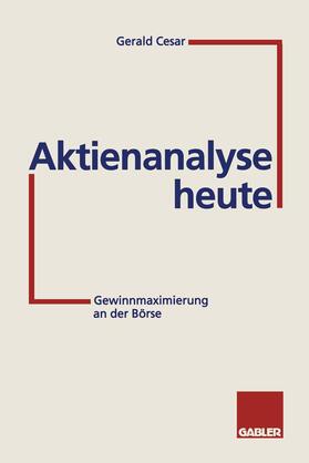  Aktienanalyse heute | Buch |  Sack Fachmedien