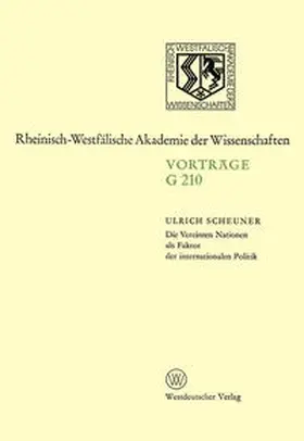 Scheuner |  Die Vereinten Nationen als Faktor der internationalen Politik | eBook | Sack Fachmedien