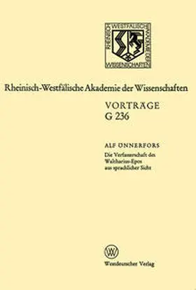 Önnerfors |  Die Verfasserschaft des Waltharius-Epos aus sprachlicher Sicht | eBook | Sack Fachmedien