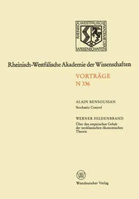 Bensoussan |  Rheinisch-Westfälische Akademie der Wissenschaften | eBook | Sack Fachmedien