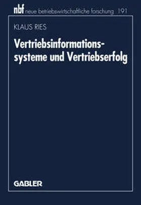 Ries |  Vertriebsinformationssysteme und Vertriebserfolg | eBook | Sack Fachmedien