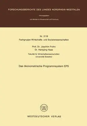 Frohn |  Das ökonometrische Programmsystem EPS | eBook | Sack Fachmedien