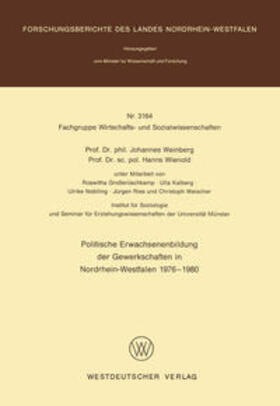 Weinberg |  Politische Erwachsenenbildung der Gewerkschaften in Nordrhein-Westfalen 1976 – 1980 | eBook | Sack Fachmedien