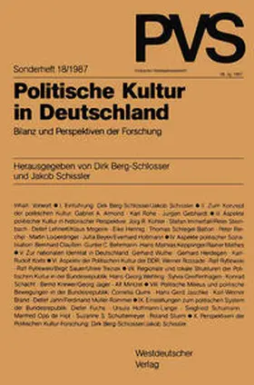 Berg-Schlosser / Schissler |  Politische Kultur in Deutschland | eBook | Sack Fachmedien