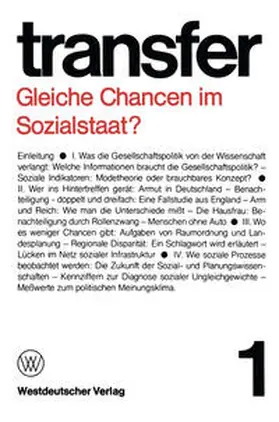 Böhret / Brewer / Brunner |  Gleiche Chancen im Sozialstaat? | eBook | Sack Fachmedien