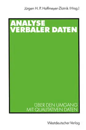 Hoffmeyer-Zlotnik |  Analyse verbaler Daten | eBook | Sack Fachmedien