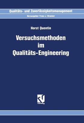 Quentin |  Versuchsmethoden im Qualitäts-Engineering | Buch |  Sack Fachmedien